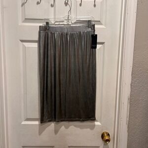 NWT Rachel Roy Iggy Silver Metallic Pencil Skirt L Holiday Party Elastic Waist